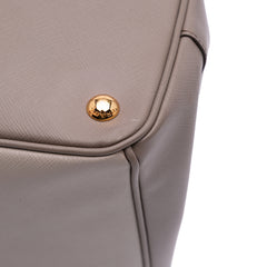 Medium Bicolor Saffiano Lux Galleria Double Zip Satchel