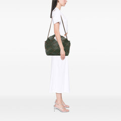 Small Woven Leather Surplus Basket Bag