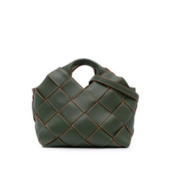 Small Woven Leather Surplus Basket Bag