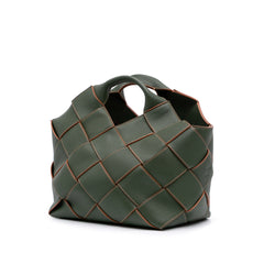Small Woven Leather Surplus Basket Bag