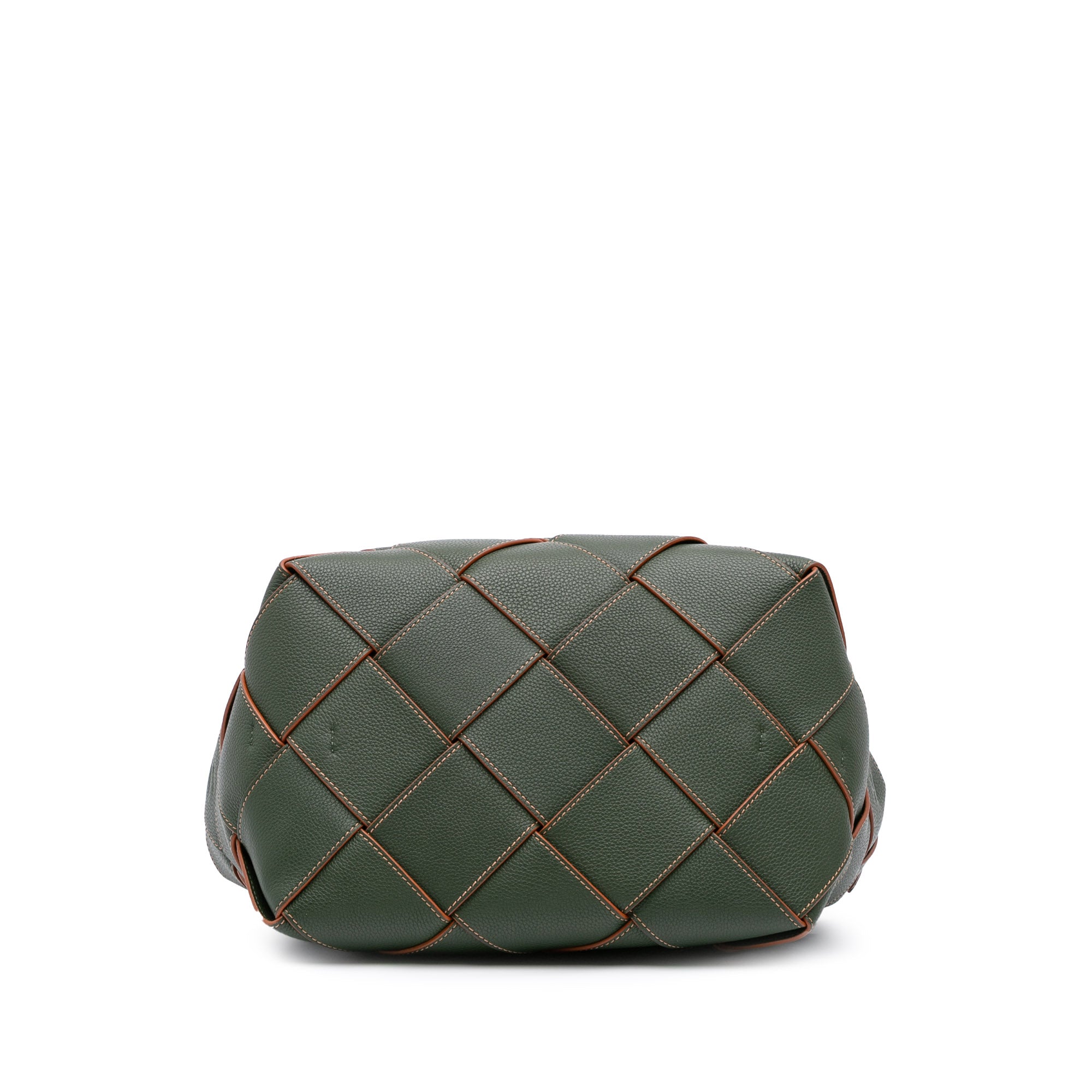 Small Woven Leather Surplus Basket Bag