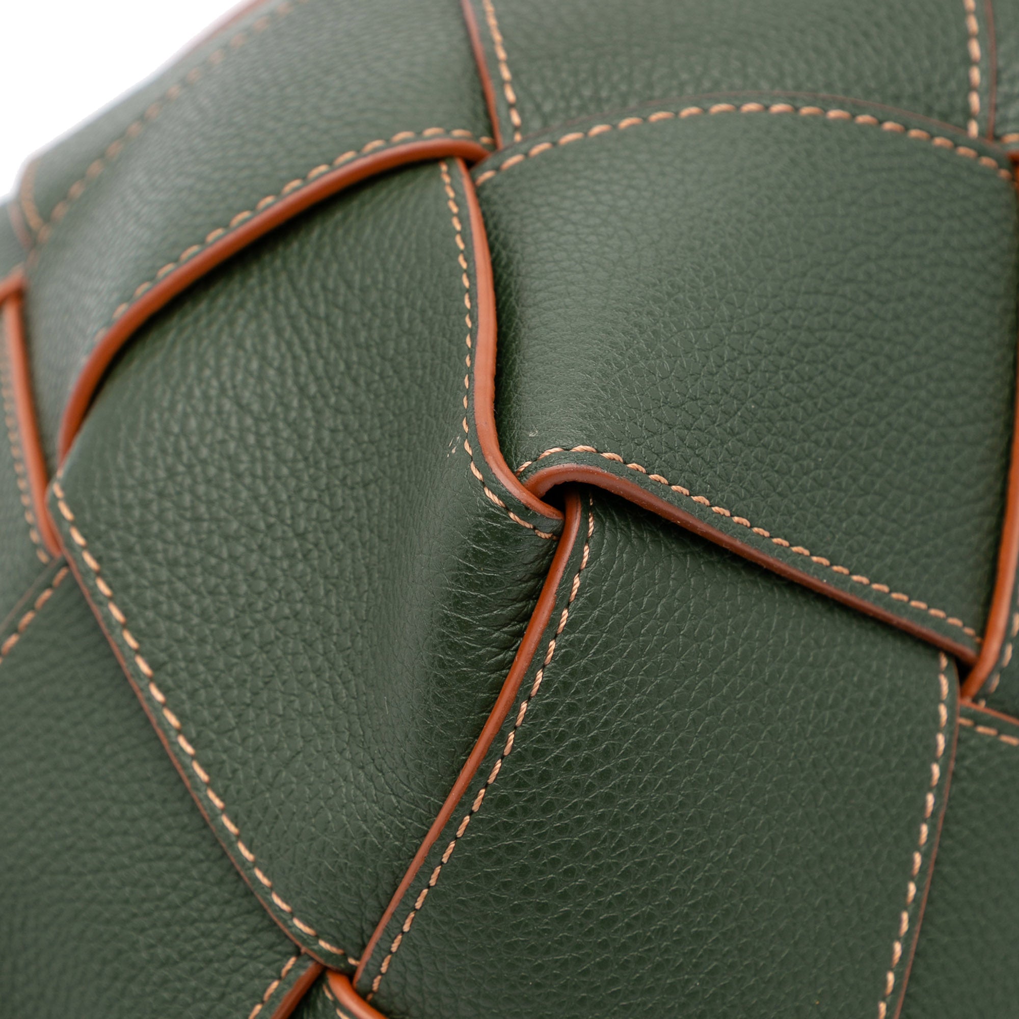 Small Woven Leather Surplus Basket Bag