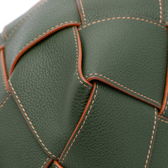Small Woven Leather Surplus Basket Bag