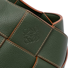 Small Woven Leather Surplus Basket Bag