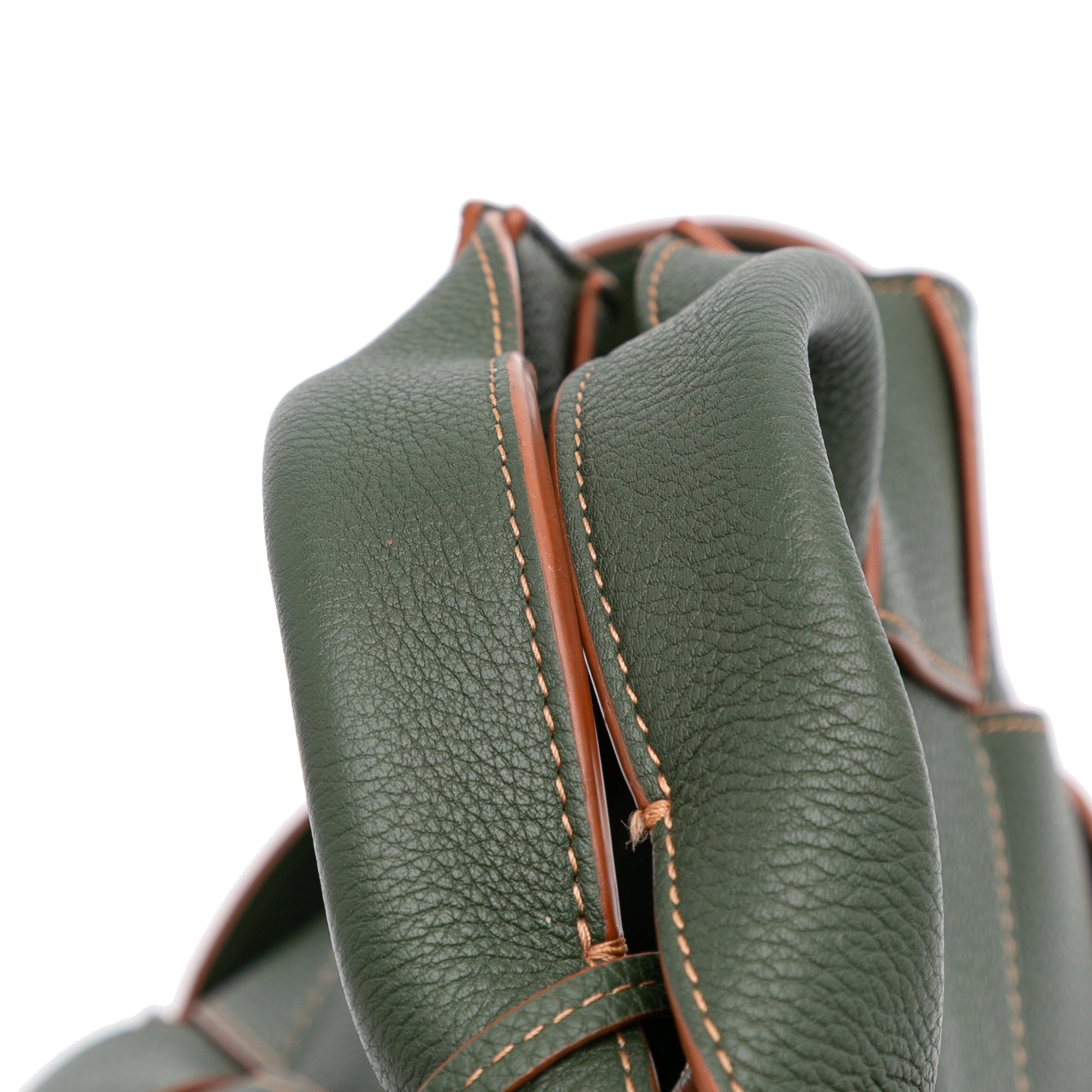 Small Woven Leather Surplus Basket Bag