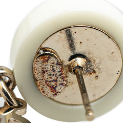 Gold Plated Acrylic CC Dangle Coco Chanel Push Back Earrings