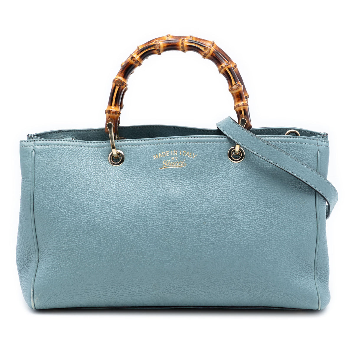 Medium Calfskin Bamboo Shopper Satchel