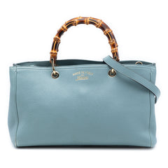 Medium Calfskin Bamboo Shopper Satchel