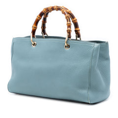 Medium Calfskin Bamboo Shopper Satchel