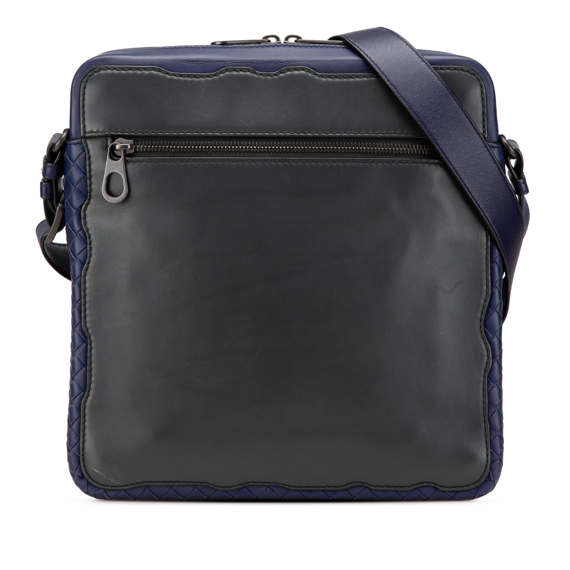 Intrecciato Trimmed Leather Crossbody