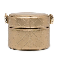 CC Metallic Lambskin Round Vanity Case_3