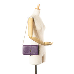 Pebbled Calfskin Piston Broadway Evening Bag