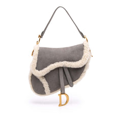 Shearling Suede Saddle Bag