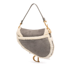 Shearling Suede Saddle Bag
