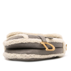 Shearling Suede Saddle Bag