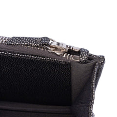 Quilted Metallic Caviar Golden Class Wallet On Chain