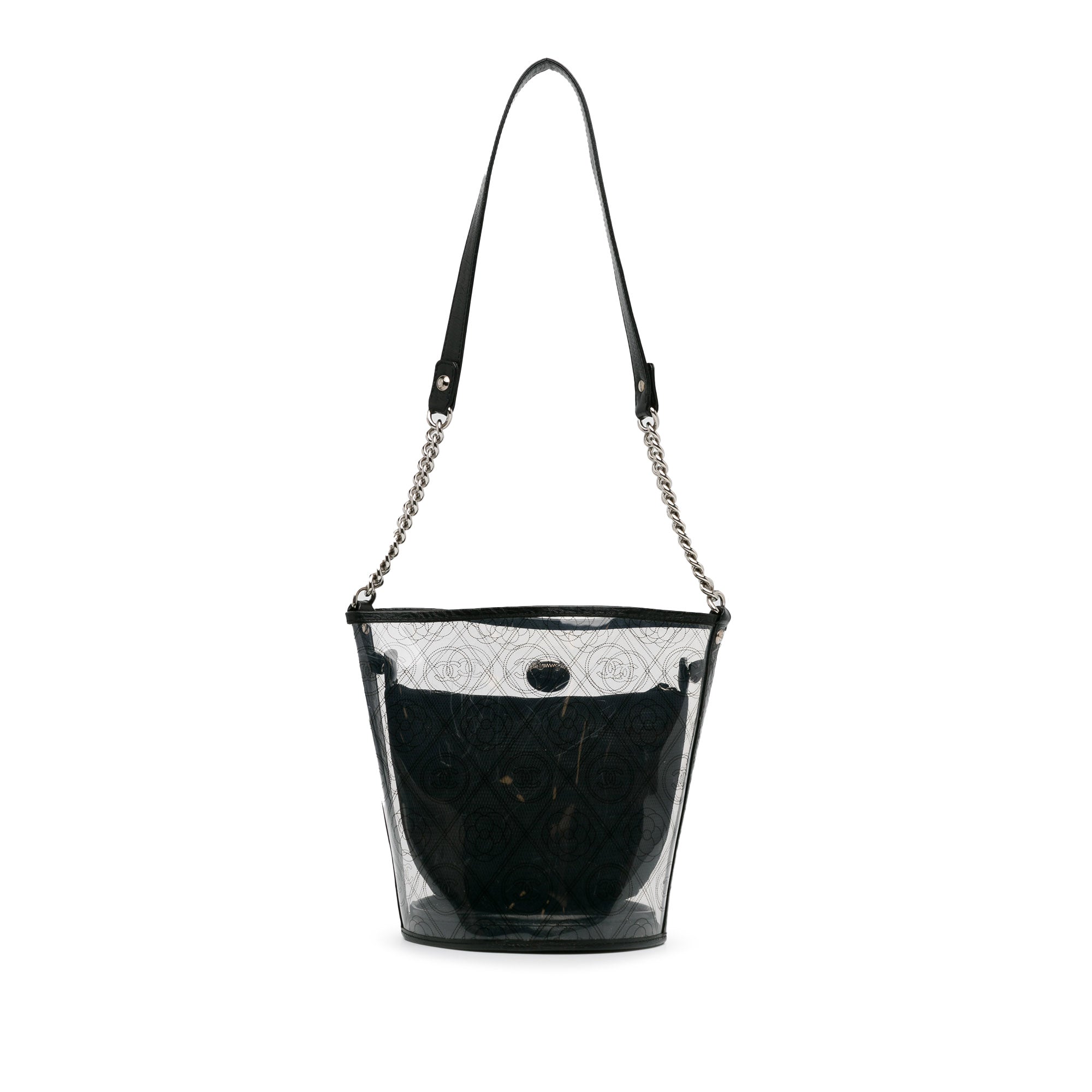 Crumpled Calfskin PVC Camellia Bucket_2