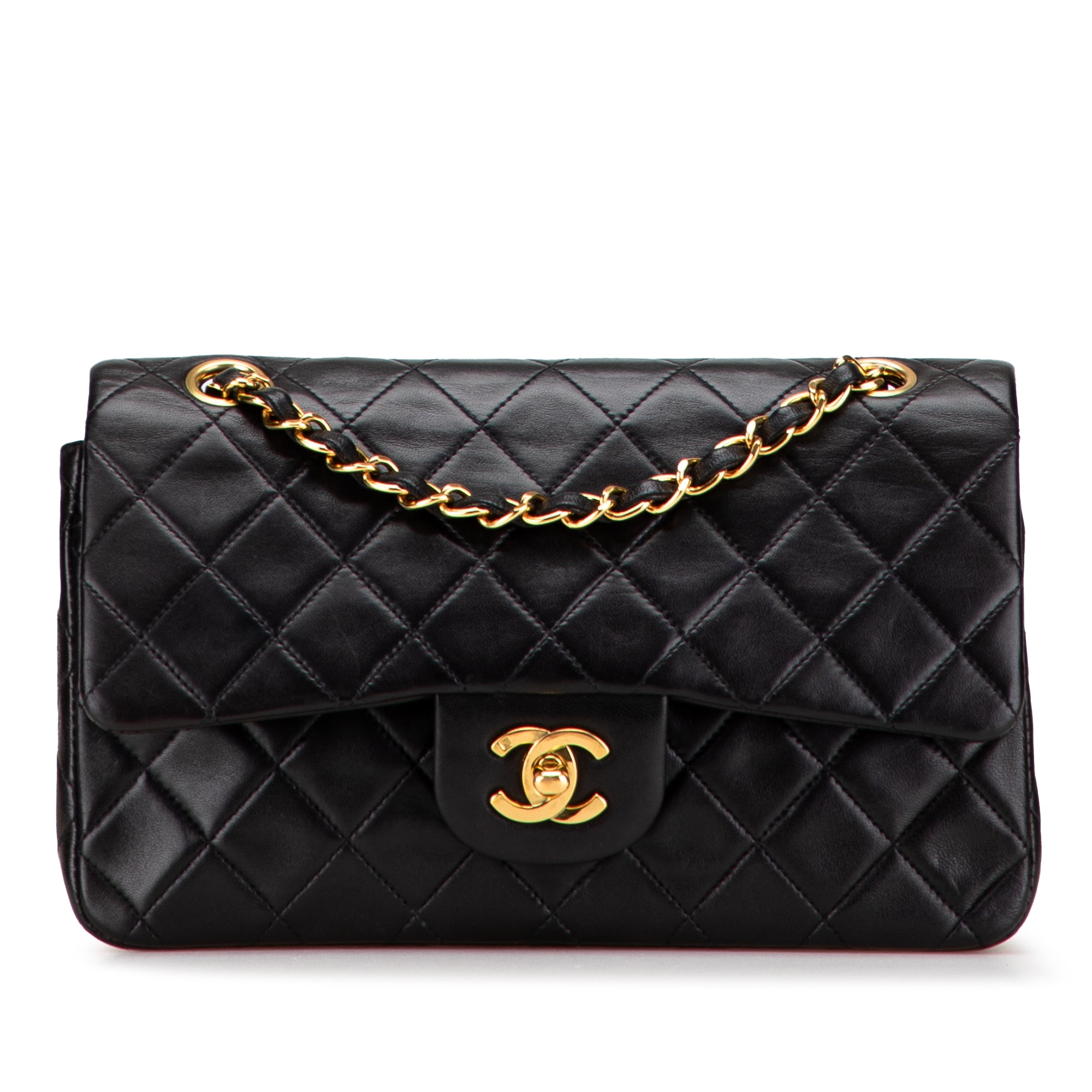 Small Classic Lambskin Double Flap