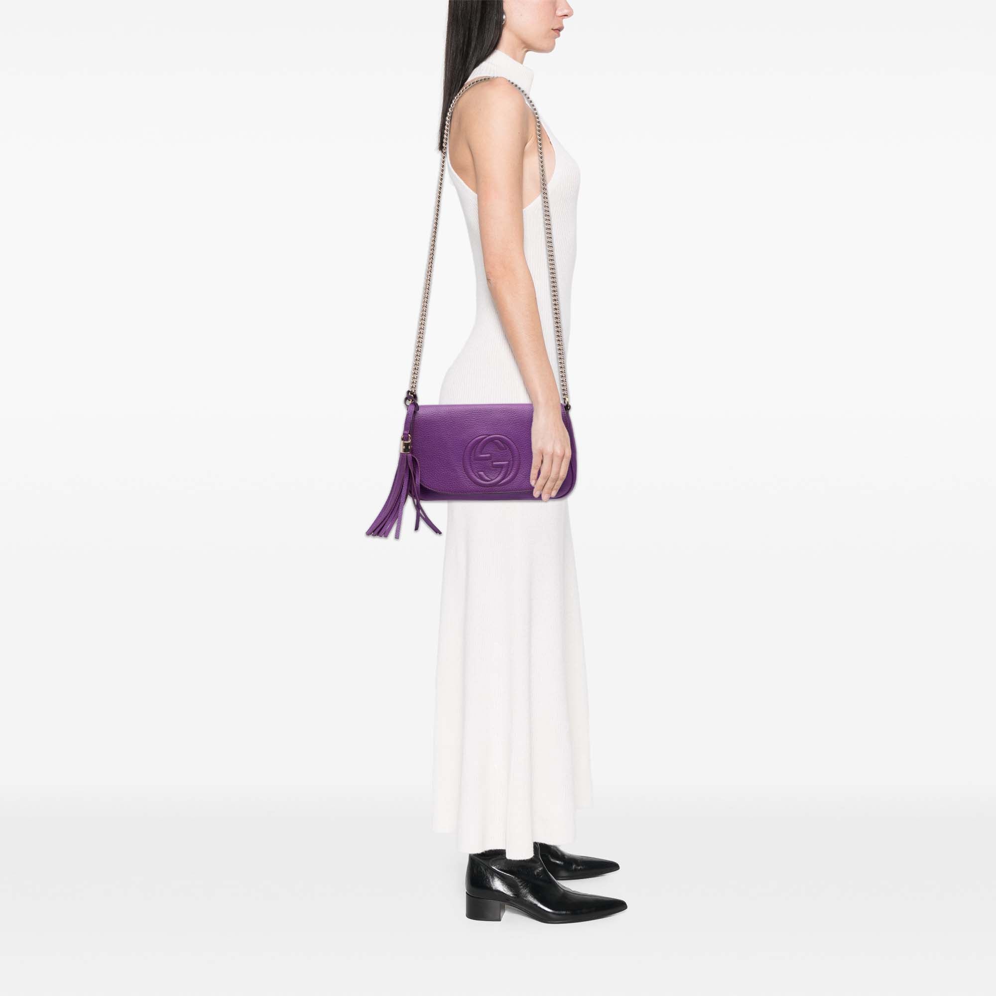 Medium Leather Soho Chain Flap Crossbody