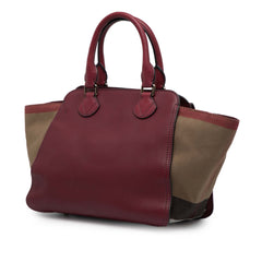 Leather and Mega Check Canvas Harcourt Satchel