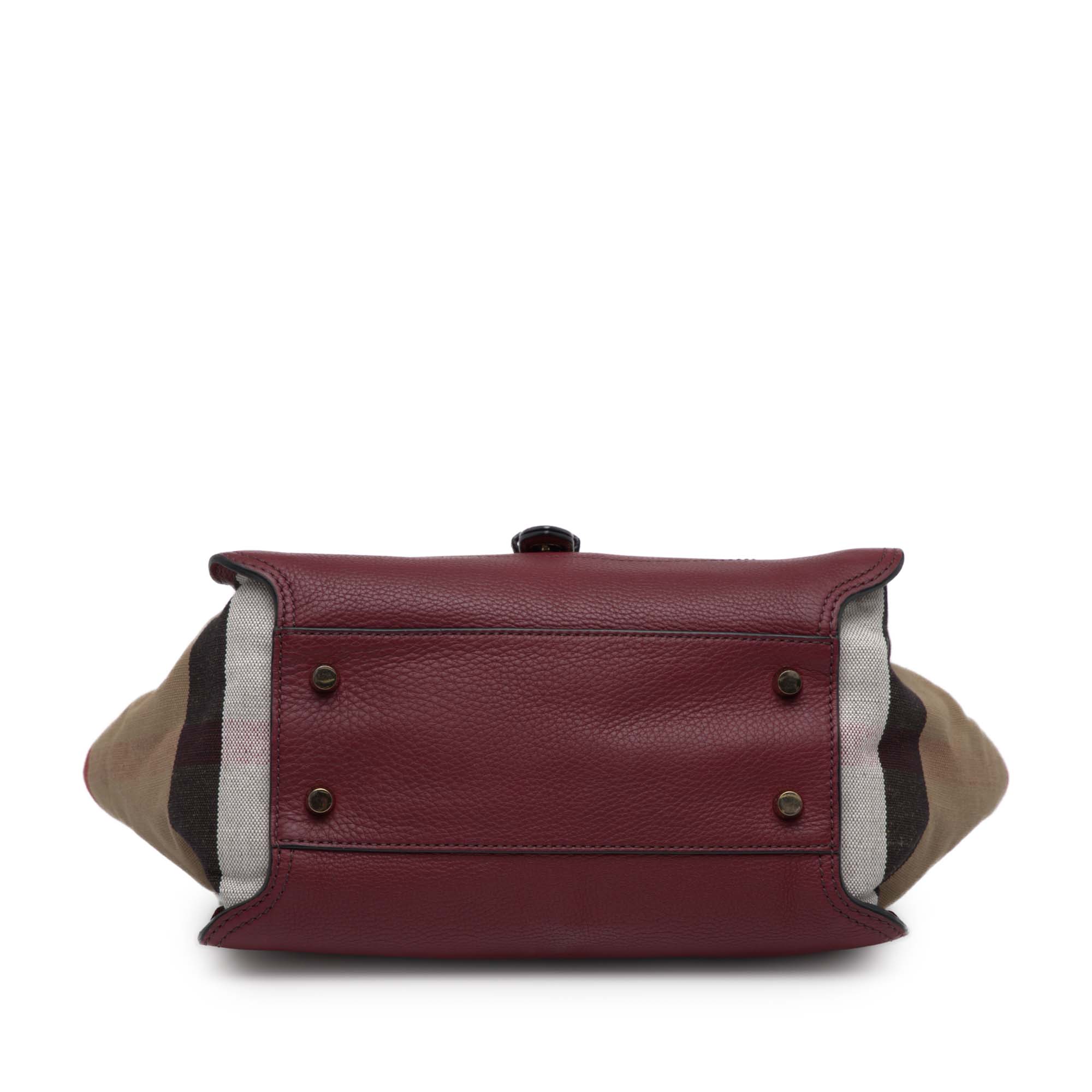 Leather and Mega Check Canvas Harcourt Satchel
