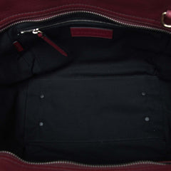 Leather and Mega Check Canvas Harcourt Satchel