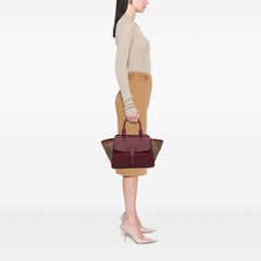 Leather and Mega Check Canvas Harcourt Satchel