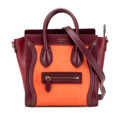 Nano Bicolor Suede and Calfskin Luggage Tote