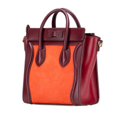 Nano Bicolor Suede and Calfskin Luggage Tote