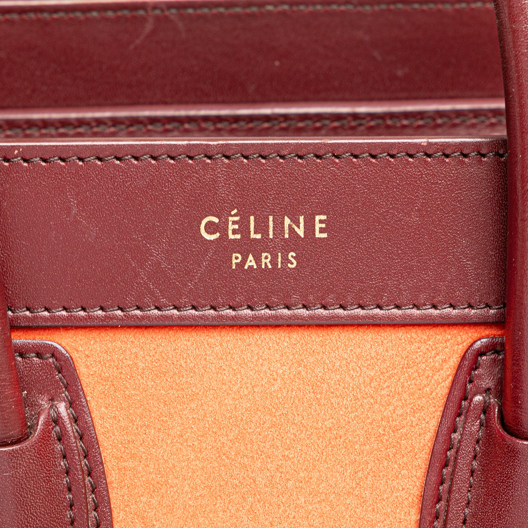 Nano Bicolor Suede and Calfskin Luggage Tote
