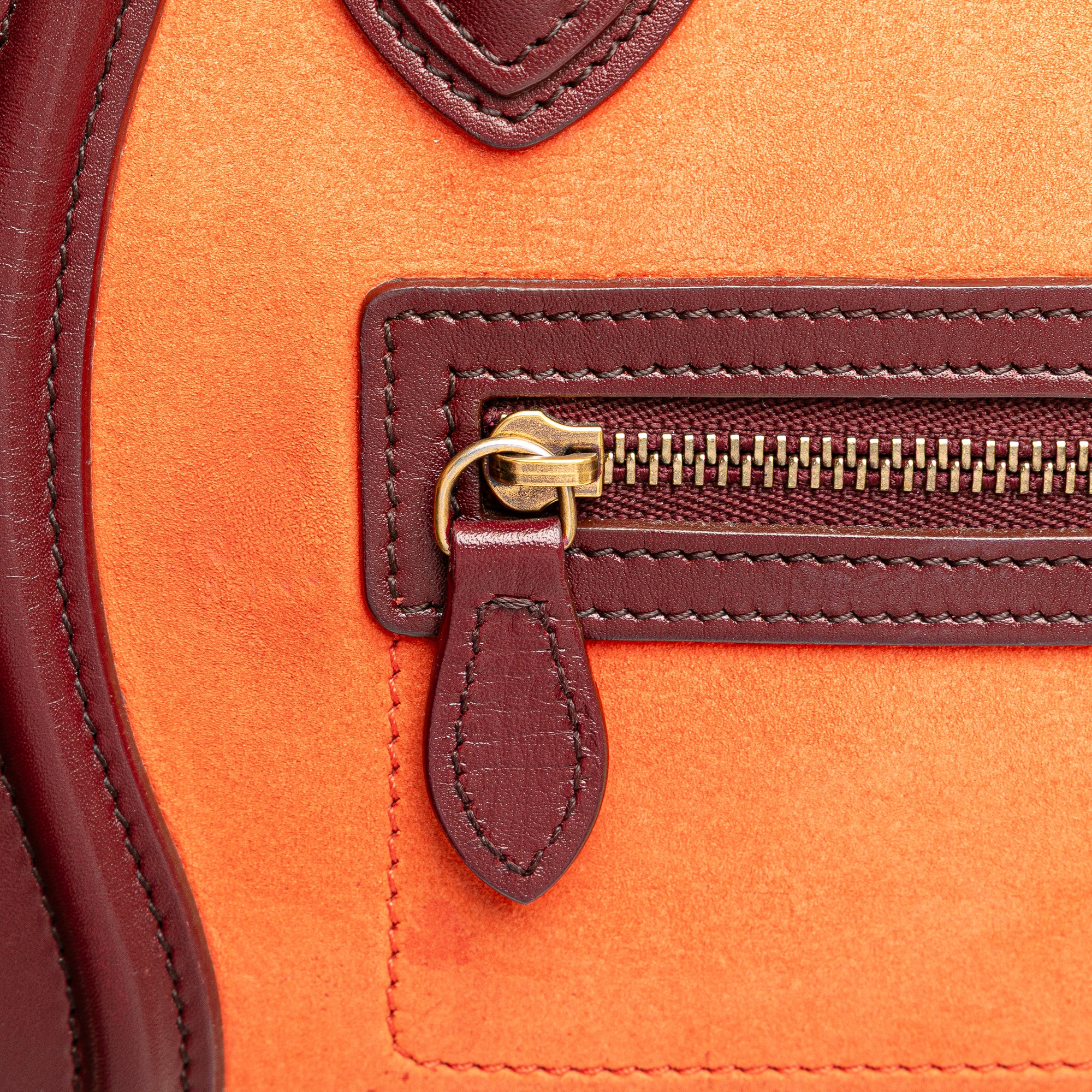 Nano Bicolor Suede and Calfskin Luggage Tote