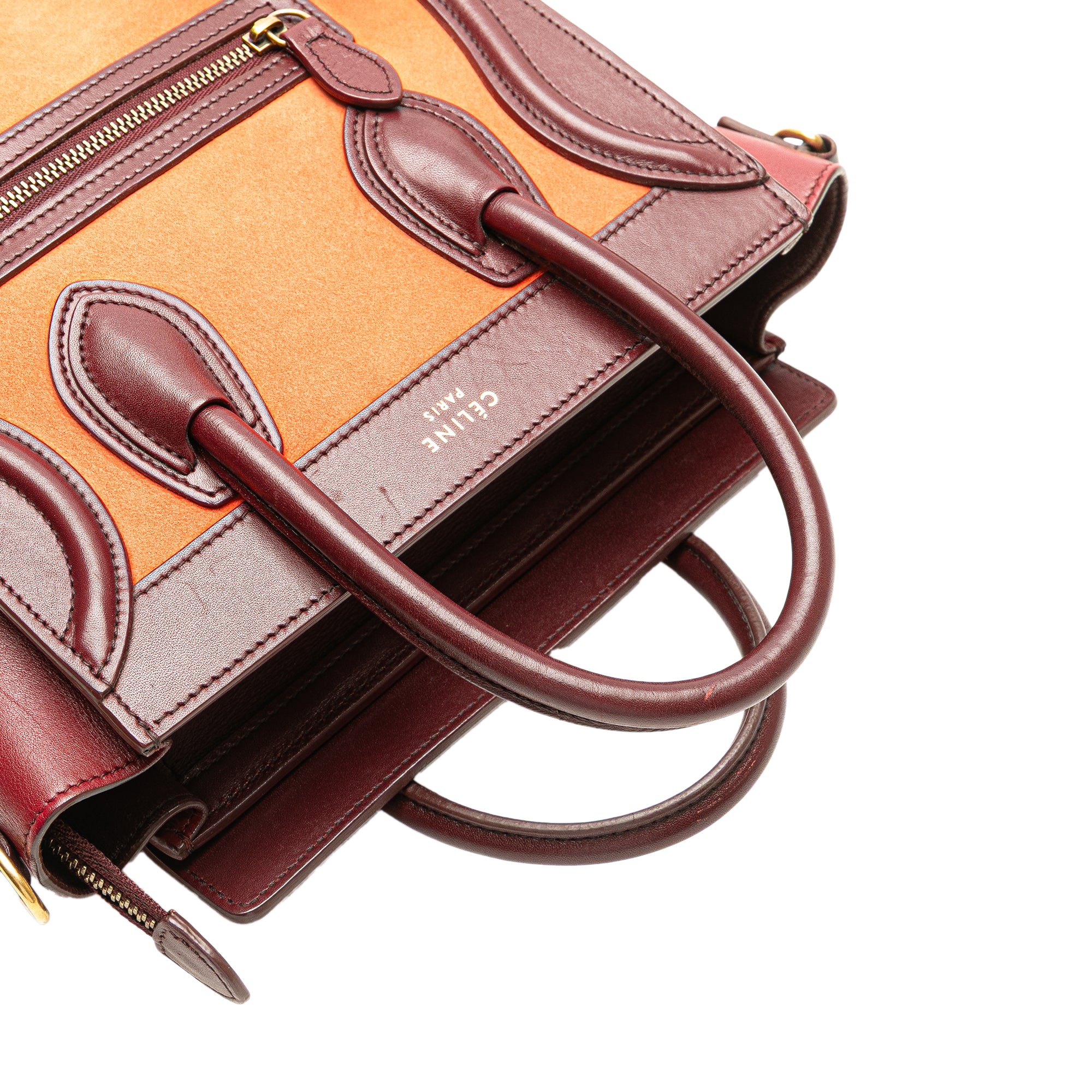 Nano Bicolor Suede and Calfskin Luggage Tote