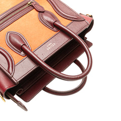 Nano Bicolor Suede and Calfskin Luggage Tote