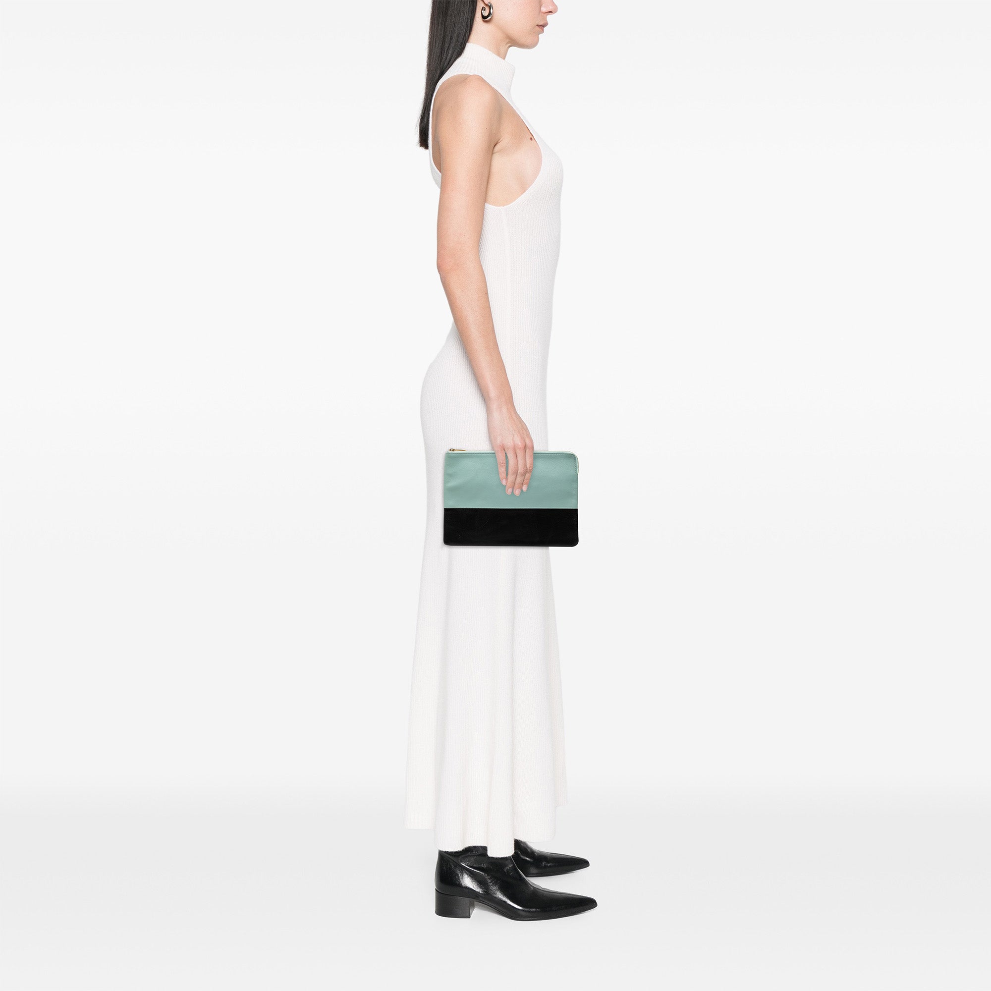 Bicolor Lambskin Solo Clutch