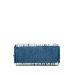 Large Fringed Denim Shopping Tote