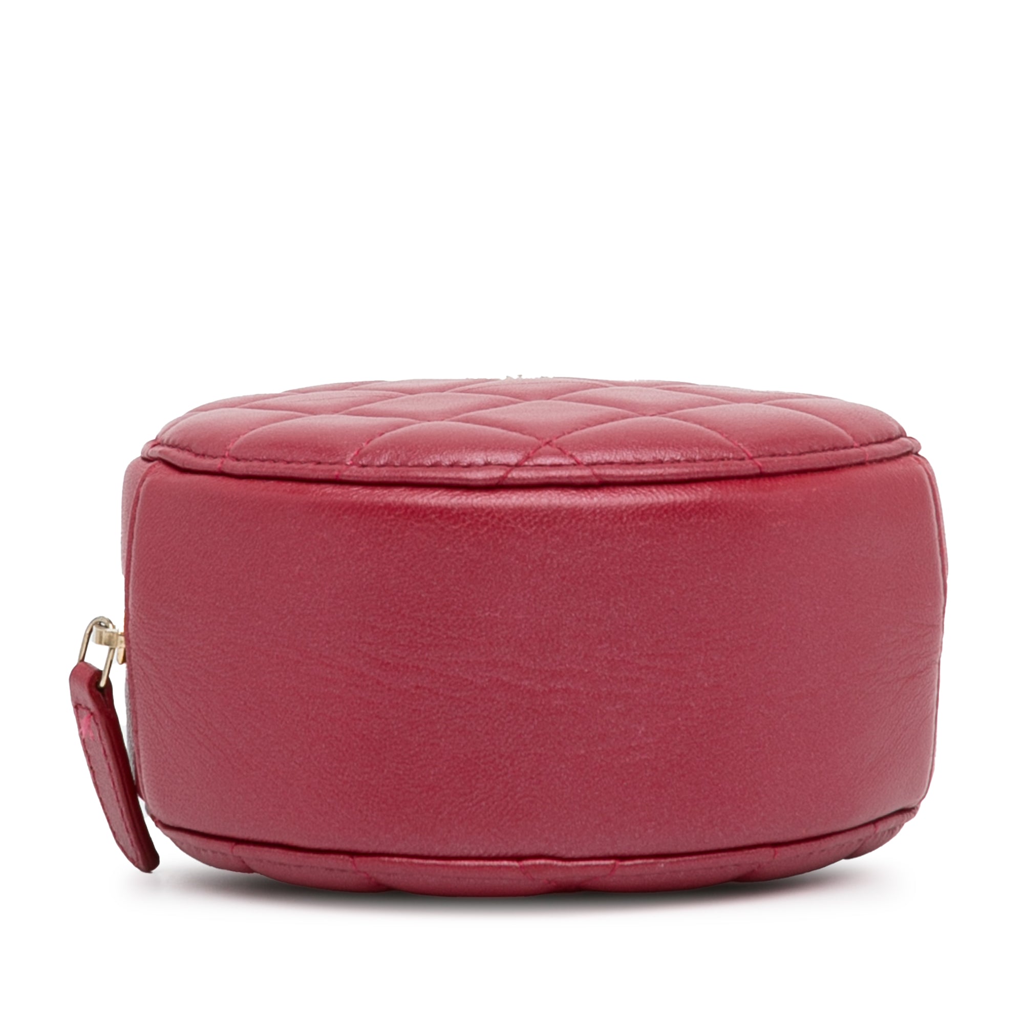 Quilted Lambskin Round Pearl Clutch with Chain_4