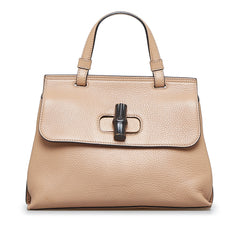 Small Leather Bamboo Daily Satchel