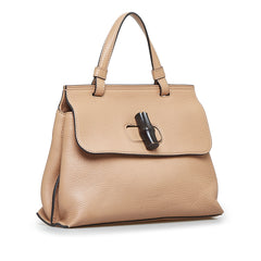 Small Leather Bamboo Daily Satchel