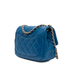 Mini Square Classic Lambskin Pearl Crush Single Flap