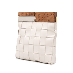 Lambskin Maxi Intrecciato The Snap Clutch