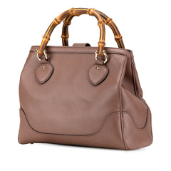 Medium Leather Bamboo Diana Satchel