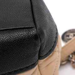 CC Bicolor Quilted Calfskin and Caviar Single Flap