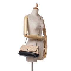 CC Bicolor Quilted Calfskin and Caviar Single Flap