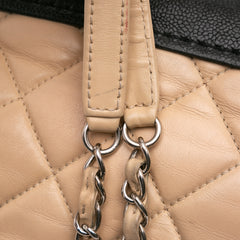 CC Bicolor Quilted Calfskin and Caviar Single Flap