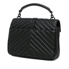 Medium Quilted Chevron Sheepskin College Satchel