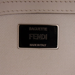 Zucca Embroidered Canvas Baguette Satchel