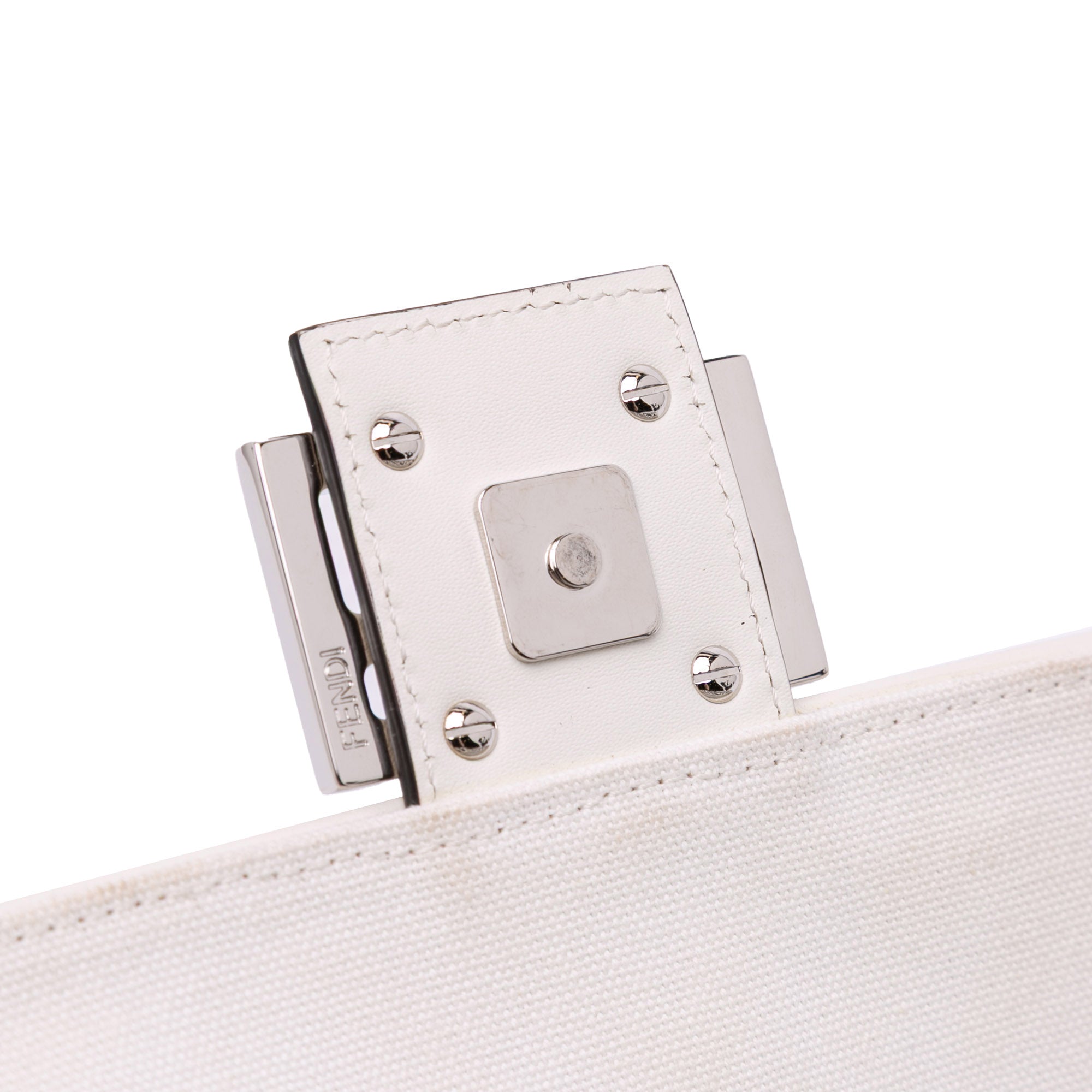 Zucca Embroidered Canvas Baguette Satchel