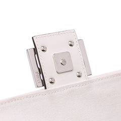 Zucca Embroidered Canvas Baguette Satchel