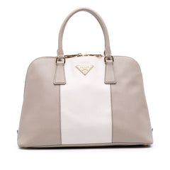 Medium Bicolor Saffiano Lux Promenade Satchel