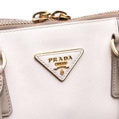 Medium Bicolor Saffiano Lux Promenade Satchel